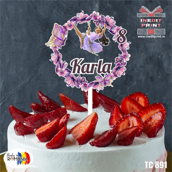 Topper tort UV Personalizat Encanto TC891 10x10cm, MDF