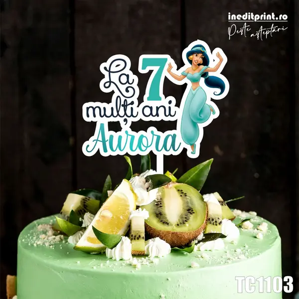 Topper Tort UV Personalizat Iasmina TC1103 16x16cm, MDF