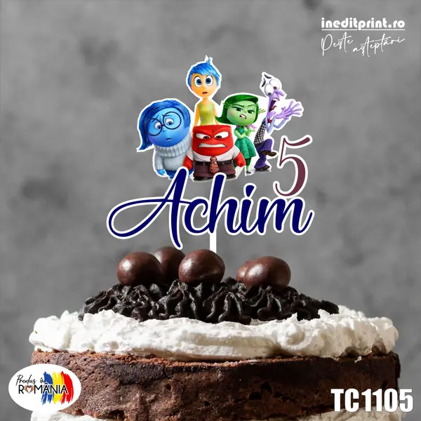 Topper Tort UV Personalizat Intors pe dos TC1105 13x13cm, Plexiglass alb