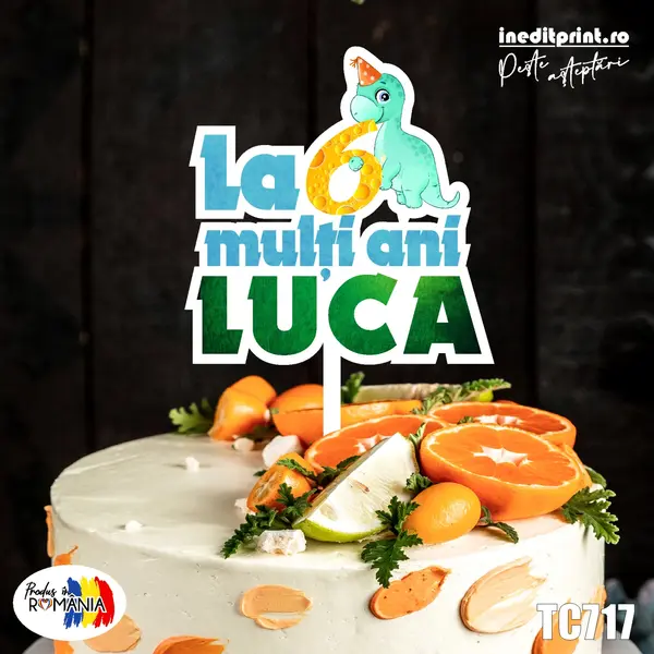 Topper tort UV personalizat La multi ani TC717 16x16cm, Plexiglass alb