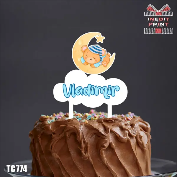 Topper Tort UV Personalizat little star TC774 13x13cm, MDF