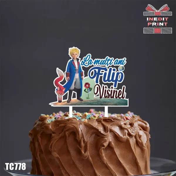 Topper Tort UV Personalizat Micul Print TC778 13x13cm, MDF