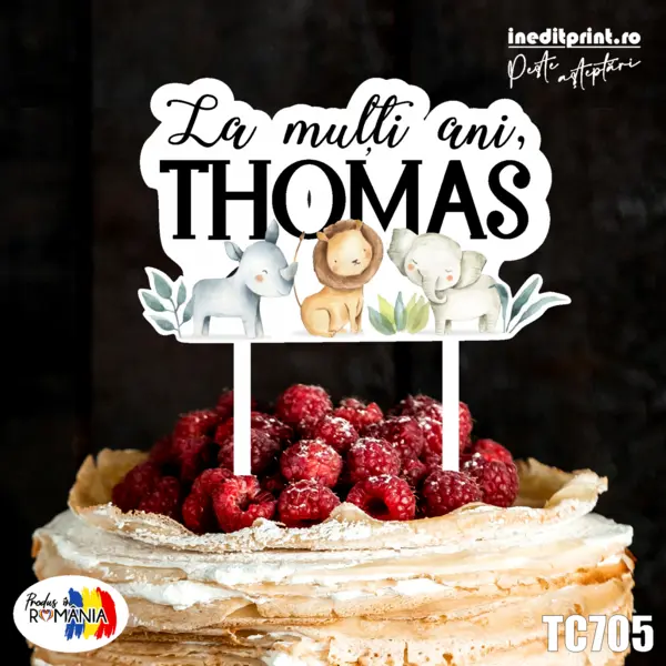Topper tort UV personalizat TC705 13x13cm, MDF