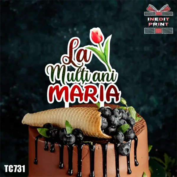 Topper tort UV Personalizat TC731 16x16cm, MDF