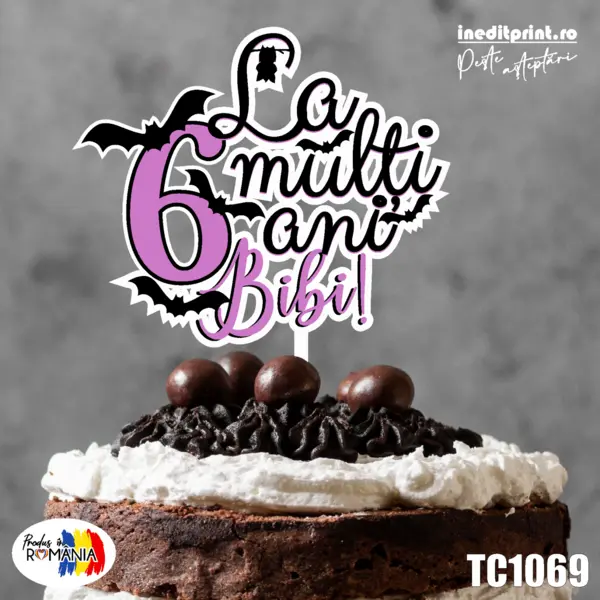 Topper Tort UV Personalizat Wednesday TC1069 16x16cm, MDF