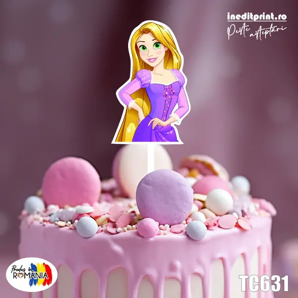 Topper Tort UV Rapunzel TC631 15x15cm, MDF
