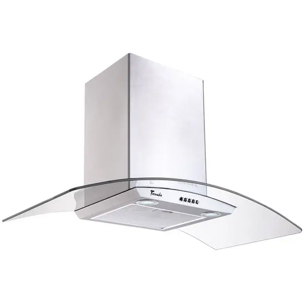 Tornado Hota tip Cupola Tornado Eva 1200 (90) LED, 1 motor Turbo, latime 90 cm, 3 viteze, absorbtie 1200 m3/ora, filtru anti-grasimi aluminiu 5 straturi, Inox