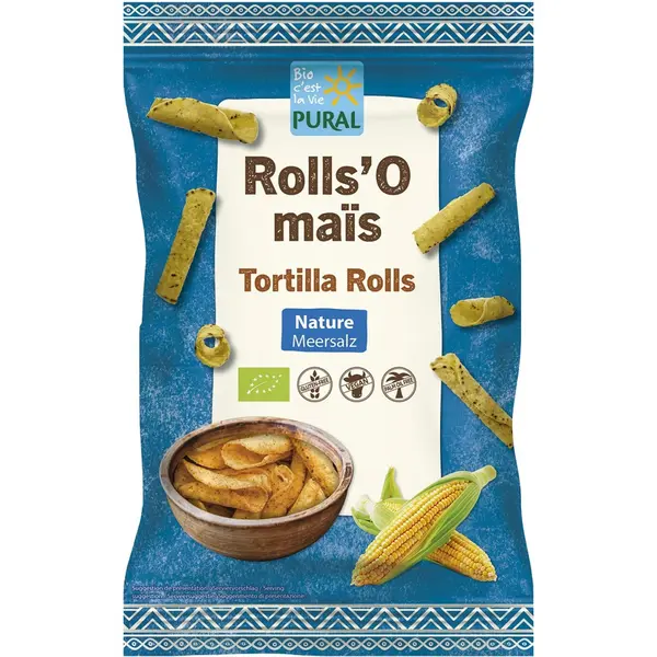 Tortilla rolls cu sare de mare fara gluten, eco - 125 g