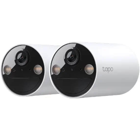 TP-LINK Camera de supraveghere pentru extrior cu acumulatori TP-LINK IP, IP66, Distanta IR 15 m, Tip lentila fixa 3.15 mm, Rezolutie 3 Mpx, RJ-45 + wireless, Microfon, KIT 2 bucati, Tapo C410(2-pack)