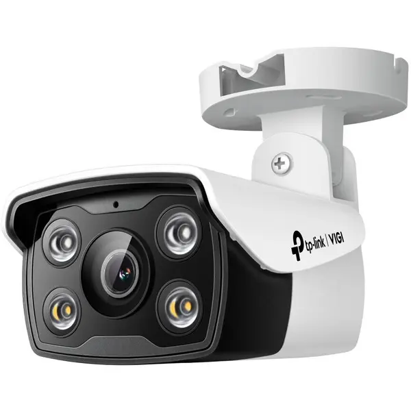 TP-LINK Camera IP TP-LINK VIGI, bullet, pt. interior, dist. IR 30 m, tip lentila fixa 4 mm, 4 Mpx, 1 x RJ45 10-100M, carcasa plastic, POE, Alb