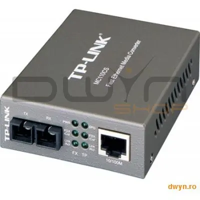 TP-LINK Convertor RJ45 10/100M la fibra SC single-mode 100M, Full-duplex, pana la 20Km, montabil in sasiu, T
