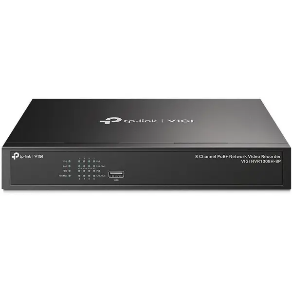 TP-LINK NVR TP-LINK VIGI NVR1008H8P, 8 canale,8 MP, plug & play, PoE