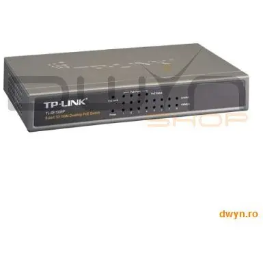 TP-LINK PoE (Power Over Ethernet) Switch 8 Porturi 10/100M (4 porturi PoE), carcasa metal