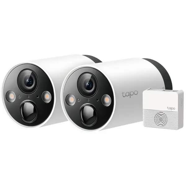 TP-LINK Set 2 Camere Supraveghere, TP-Link Tapo C420S2, 2K IP65, alb