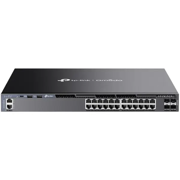 TP-LINK Switch TP-LINK Omada SG6428X, 24 de porturi Gigabit RJ45,i 4 sloturi SFP+ 10 Gbps, Management L3