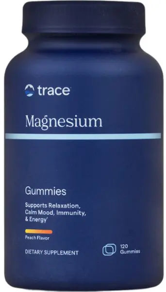 Trace Minerals Magnesium, piersică, 120 tablete masticabile