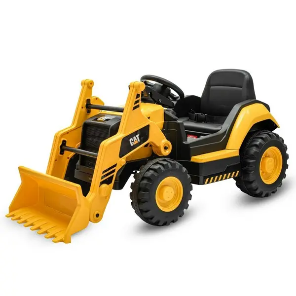 Tractor electric copii, Baby Mix, Cat, 6V, Pana la 25 kg, Cu lumini LED si melodii, 12 luni +, Yellow