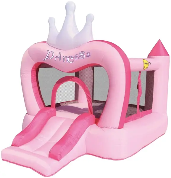 Trambulina gonflabilă cu tobogan și pompă Happy Hop - Princess, 285 x 210 x 220 cm