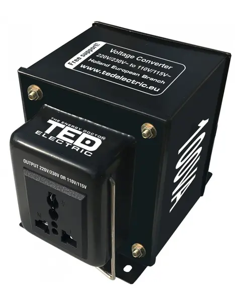 Transformator 230-220V la 110-115V 100VA/100W reversibil TED002235