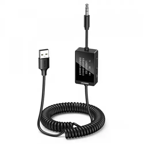 Transmitator / Receptor Bluetooth UGREEN BT303, Dual pairing, Microfon (Negru)
