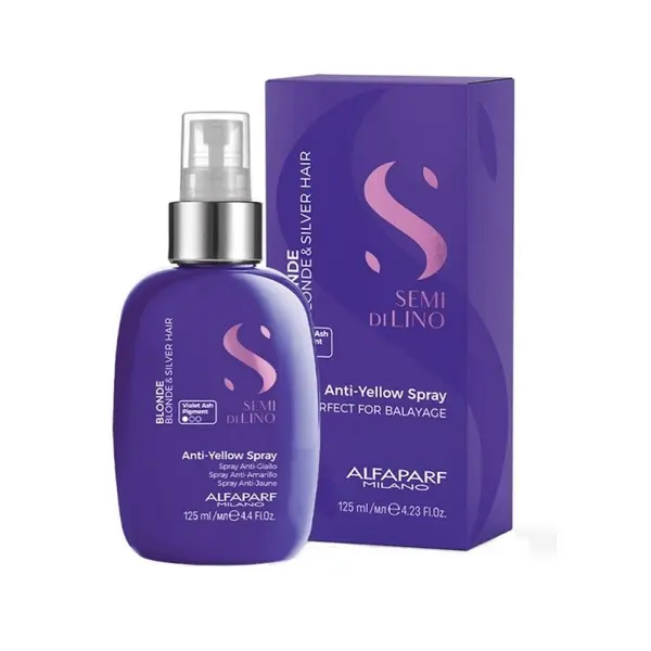 Tratament Spray leave-in pentru Neutralizarea Tonurilor de Galben, Alfaparf Seni di Lino Blonde Anti-Yellow Spray, 125 ml