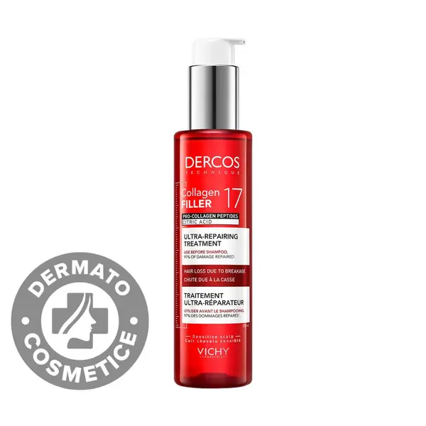 Tratament ultra-reparator cu peptide pro-colagen si acid citric Dercos Collagen 17 Filler, 150ml, Vichy