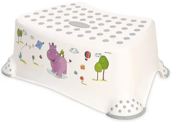 Treaptă de baie Lorelli - Hippo, White/Grey