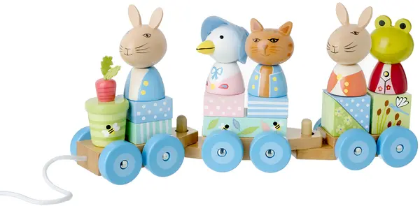 Tren de tracțiune din lemn Orange Tree Toys Peter Rabbit - Puzzle