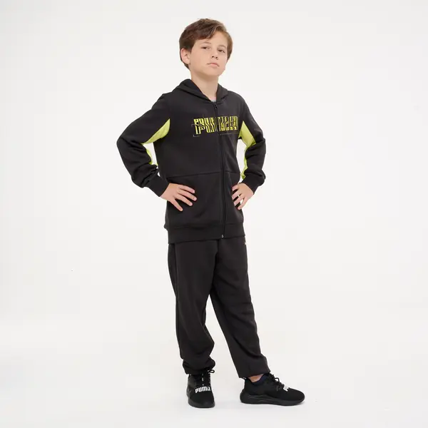 Trening cu fermoar Puma Negru și Galben Copii