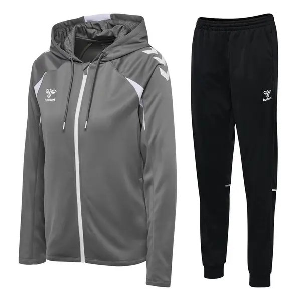 Trening hummel CORE 2.0 HOODIE ZIP WOMEN - 1299 STEEL GRAY/WHITE, M