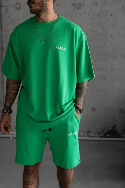 TRENING OVERSIZE BLACK ISLAND GREEN TRBI31 (MĂRIME: XS)