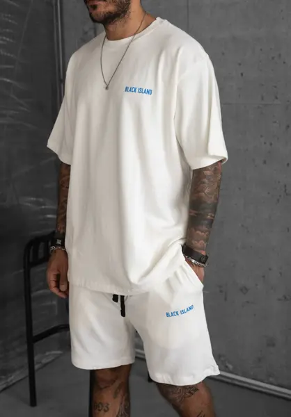TRENING OVERSIZE BLACK ISLAND WHITE-BLUE TRBI26 (MĂRIME: S)