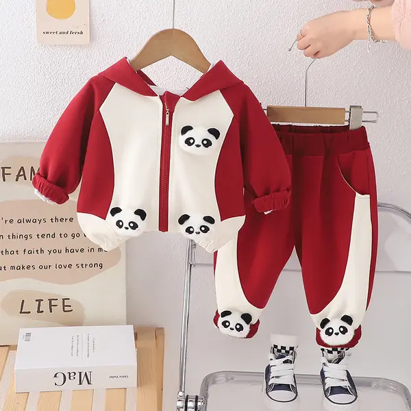 Trening Rosu Copii Ursulet Panda - 4-5 ani