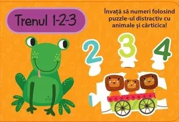 Trenul 1-2-3. Invata sa numeri folosind puzzle-ul distractiv cu animale si carticica!/Louise Buckens