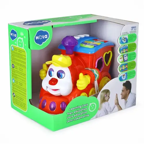 Trenulet educativ cu forme sunete si lumini, +18 luni, Hola
