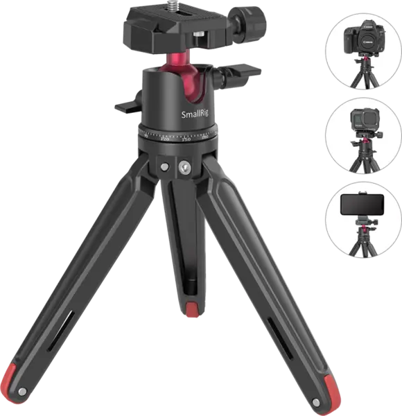 Trepied foto, SmallRig 2664 Tabletop Minitripod with Panoramic Ballhead, Minitrepied smartphone