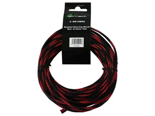 Tresa Cablu FOUR Connect 4-NS10BR6, 10 M, Rosu Negru, 6 12 mm
