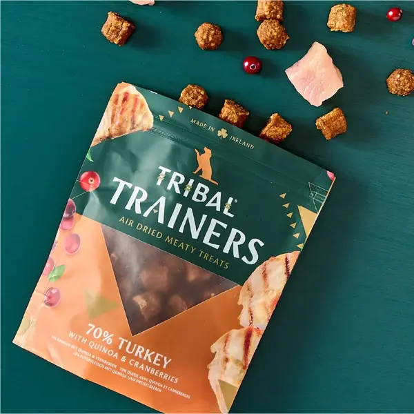 TRIBAL Trainers, XS-XL, Curcan și Merișoare, punguță recompense fără cereale câini, 80g