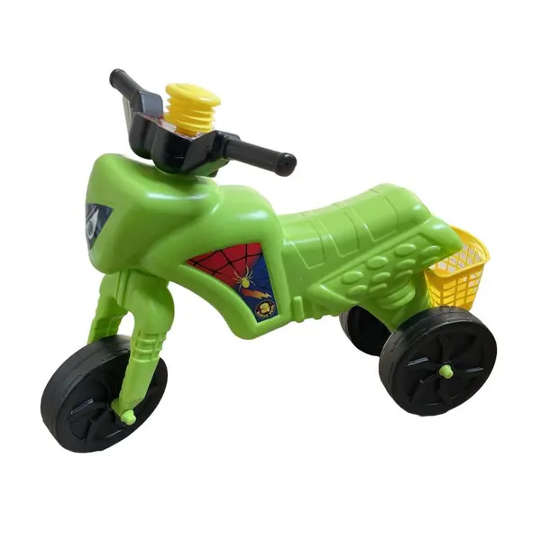 Tricicleta copii fara pedale Spider Green, actionata cu picioarele de la 2 ani pana la 20 kg, inaltime pana la sezut 30 cm