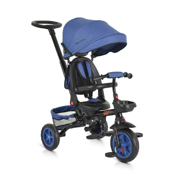 Tricicleta cu parasolar si scaun rotativ Byox Explore 360 Albastra