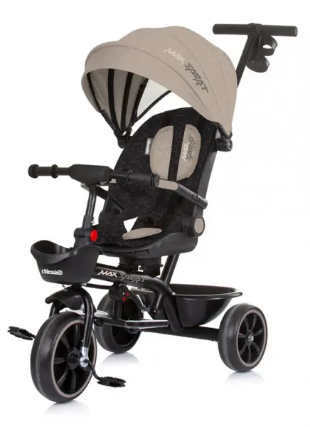 Tricicletă cu umbrar Chipolino - Max Sport, latte
