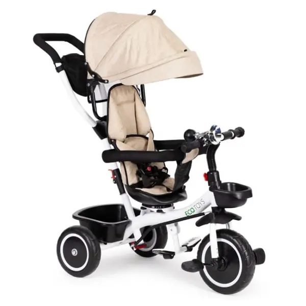 Tricicleta Ecotoys YM-BT-2, scaun rotativ, bej KID975549, la doar 381,00 lei