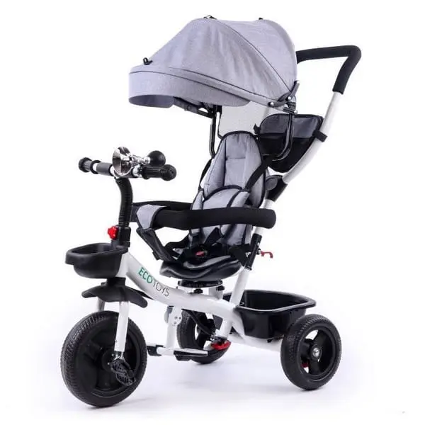 Tricicleta Ecotoys YM-BT-2, scaun rotativ, gri KID068105, la doar 378,00 lei