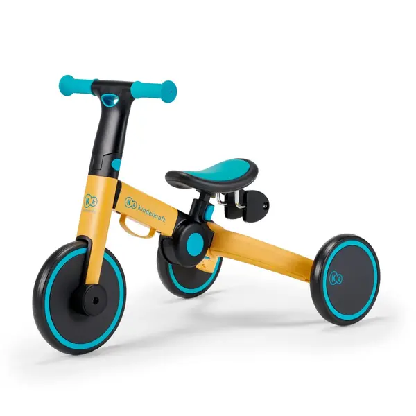 Tricicleta Kinderkraft 4Trike, 3 in 1, echilibru, galben KID916030, la doar 372,00 lei
