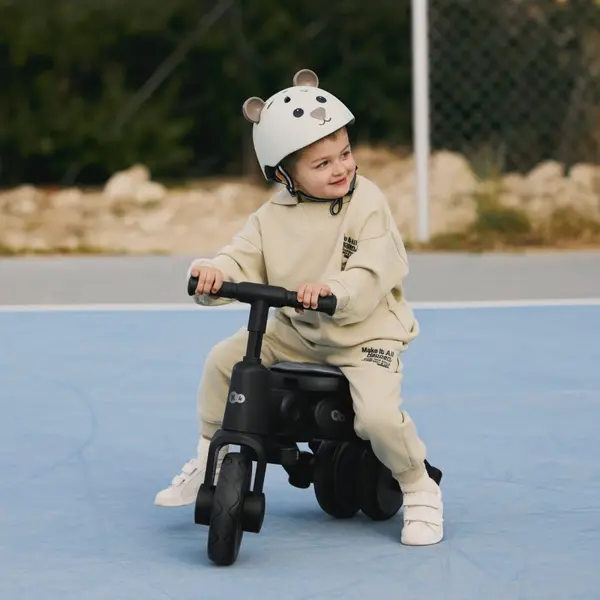 Tricicleta pentru copii Kinderkraft Jazz 2 Grey, pliabila, scaun rotativ, spatar reglabil, maner ajustabil