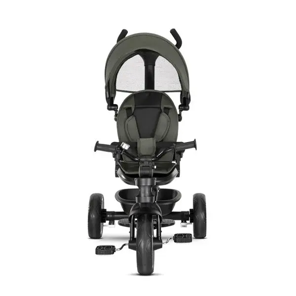 Tricicleta pentru copii Lorelli Tino Green cu sezut rotativ 360 grade, scaun rabatabil, control parental, greutate admisa 25 kg