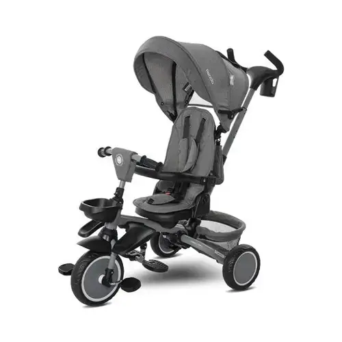 Tricicleta pentru copii Lorellit Freccia, multifunctionala, pliabila, sezut rotativ 360 grade, Gri/Negru