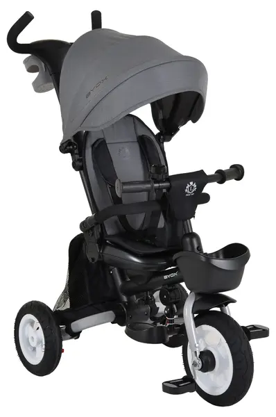 Tricicletă pliabilă pentru copii Byox - Flexy Lux, 360°, gri închis