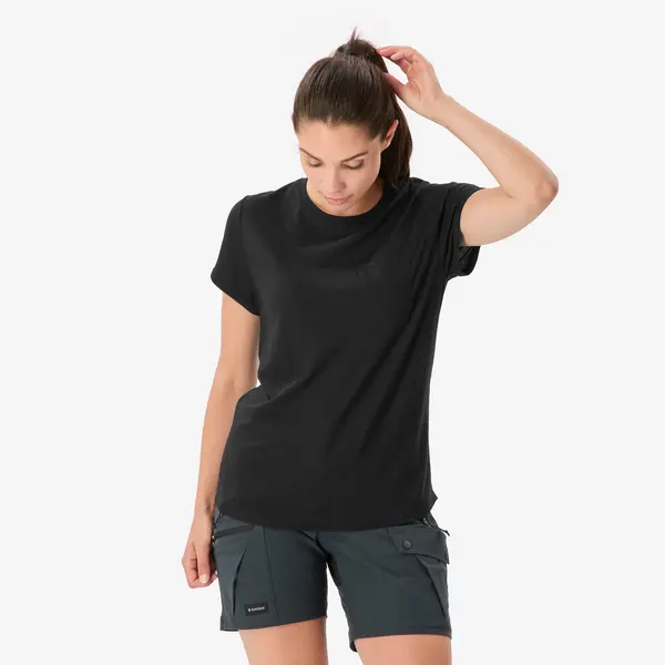 Tricou 100 % lână merinos negru, damă