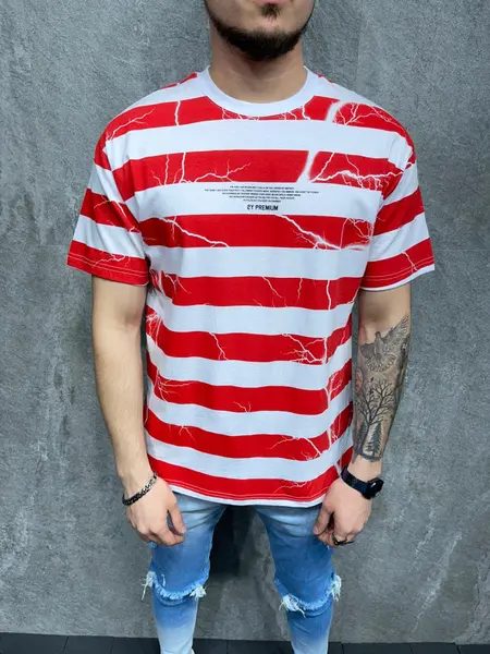 TRICOU 2Y STRIPED RED TSAS270(1030) (MĂRIME: L)
